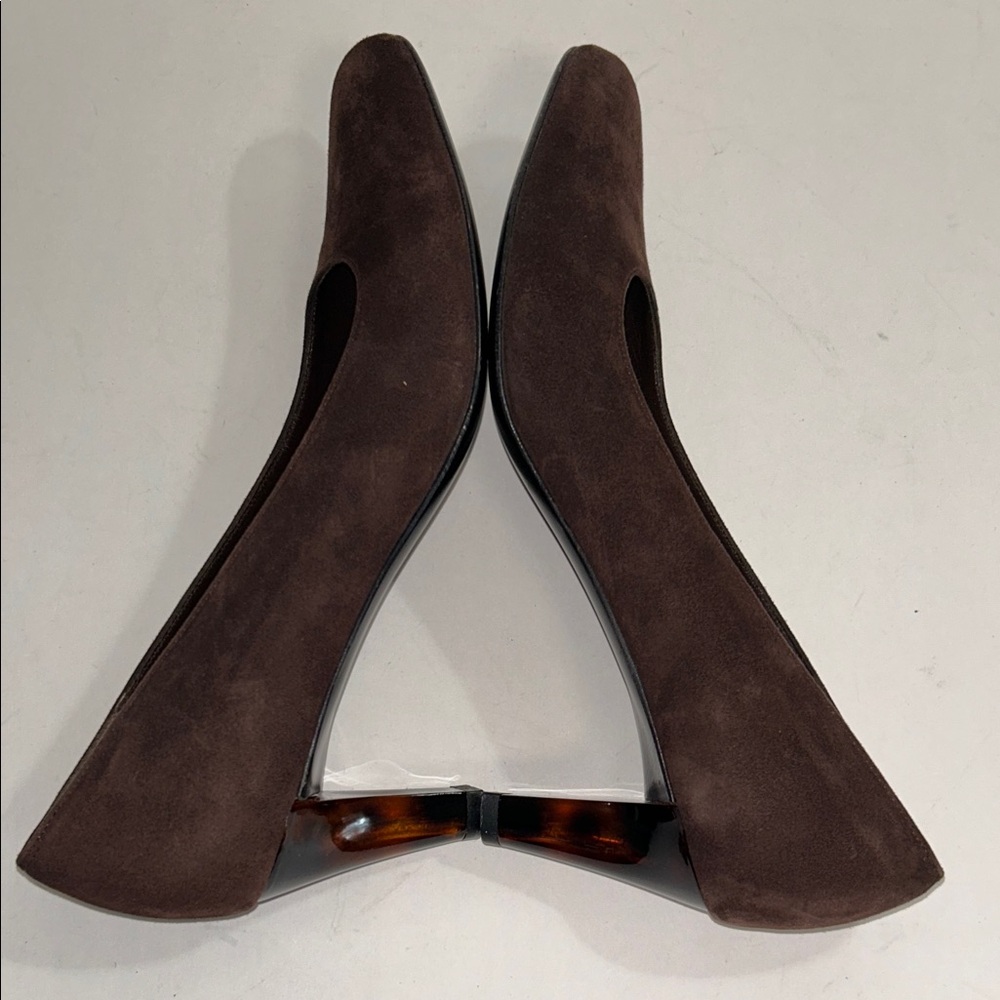 Salvatore Ferragamo Shoes Brown Espresso Suede Calf Sabrina Pump - Picture 10 of 16
